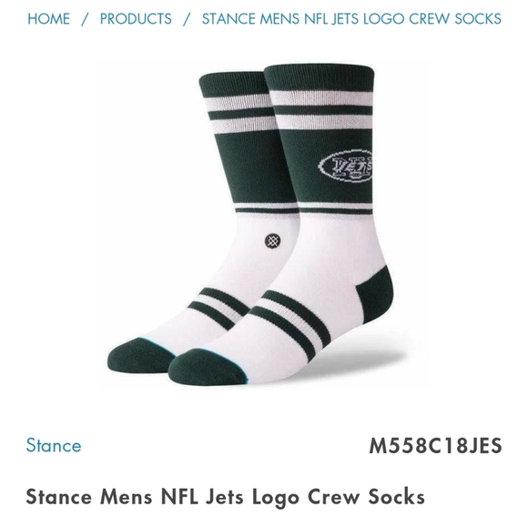 NWT Men's New York Jets NFL Logo Crew Socks - Picture 5 of 5